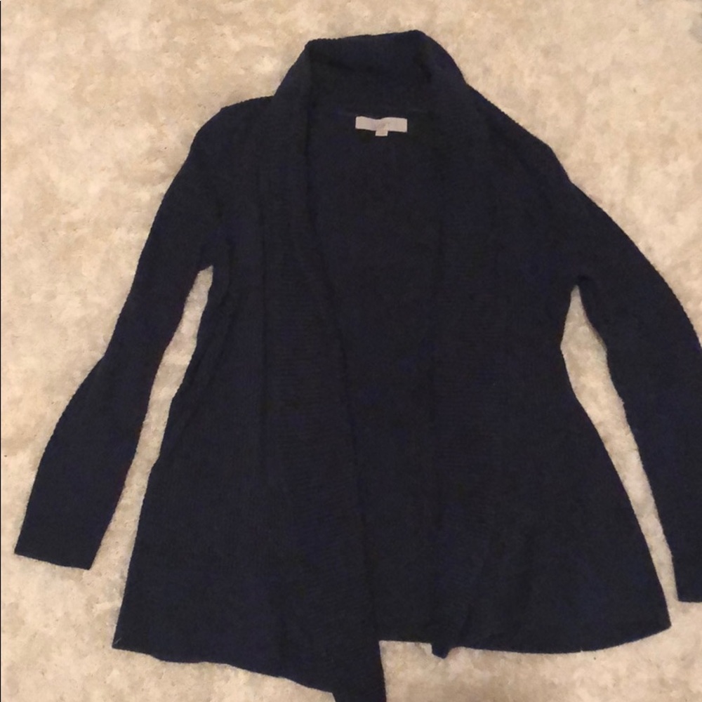 LOFT thick cardigan sweater navy blue